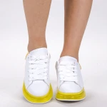 Pantofi Sport Dama YKQ195 White-Yellow Mei