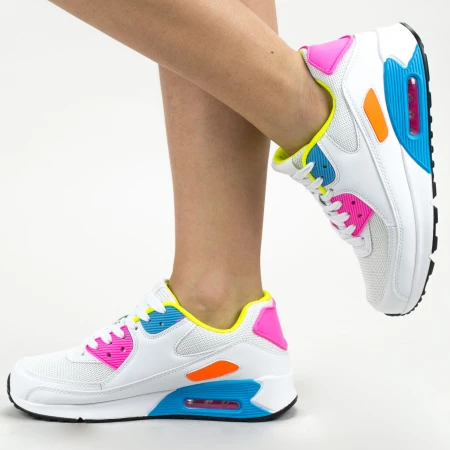 Pantofi Sport Dama 0590 PSD White-Fuchsia Mei