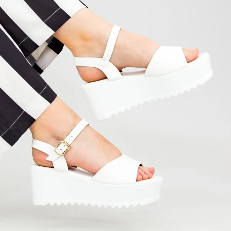 Sandale Dama Cu Platforma CZMY2 White Mei