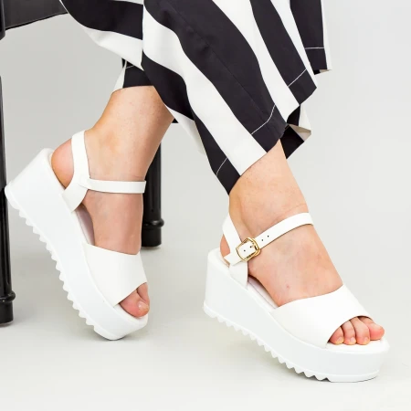 Sandale Dama Cu Platforma CZMY2 White Mei