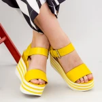 Sandale Dama cu Platforma FD35 Yellow Mei