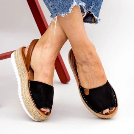 Sandale Dama cu Platforma WH1932 Black Mei