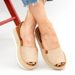 Sandale Dama cu Platforma WH1932 Beige Mei