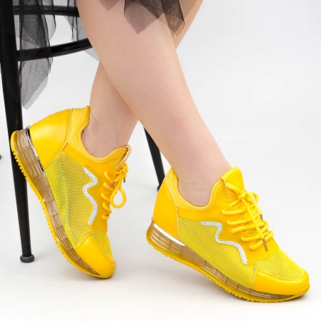 Pantofi Sport Dama cu Platforma SZ258 Yellow Mei