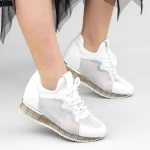 Pantofi Sport Dama cu Platforma SZ258 White Mei