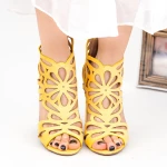Sandale Dama cu Toc KV9 Yellow Mei