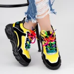 Pantofi Sport Dama cu Platforma SZ238 Black-Yellow Mei
