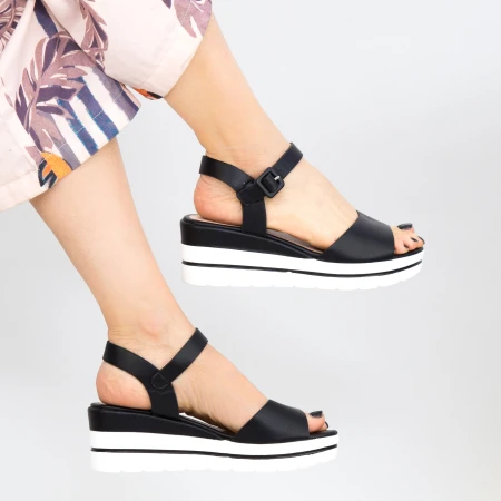Sandale Dama cu Platforma WT9 Black Mei