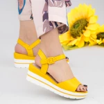 Sandale Dama cu Platforma WT9 Yellow Mei