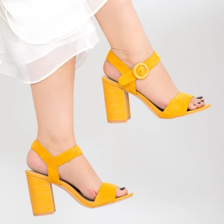 Sandale Dama cu Toc YBS76 Yellow Mei