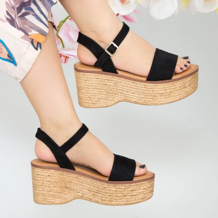 Sandale Dama cu Platforma FS15 Black Mei
