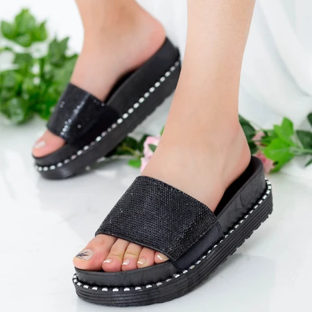 Papuci Dama cu Platforma WS130 Black Mei