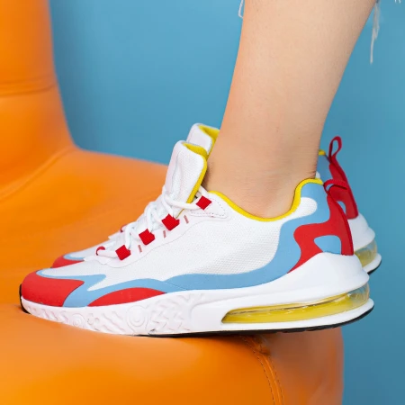 Pantofi Sport Dama OJ2 White-Red Mei