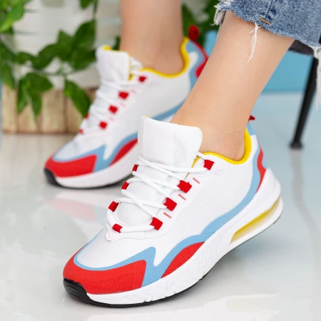 Pantofi Sport Dama OJ2 White-Red Mei