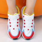 Pantofi Sport Dama OJ2 White-Red Mei