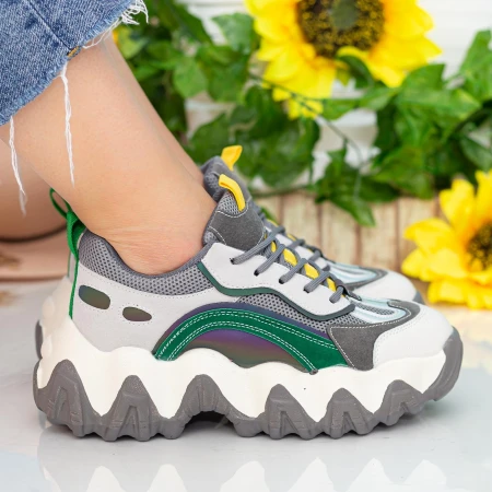 Pantofi Sport Dama cu Platforma WLXMN1 Grey Mei