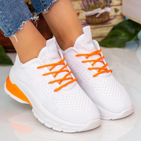 Pantofi Sport Dama 23-56 White-Orange Se7en