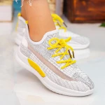Pantofi Sport Dama X2916 White-Yellow Se7en