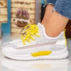 Pantofi Sport Dama X2916 White-Yellow Se7en