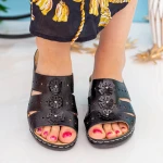 Papuci Dama 503 Black OUGE Fashion