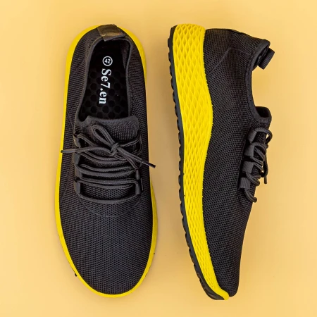 Pantofi Sport Barbati D755 Black-Yellow Mei