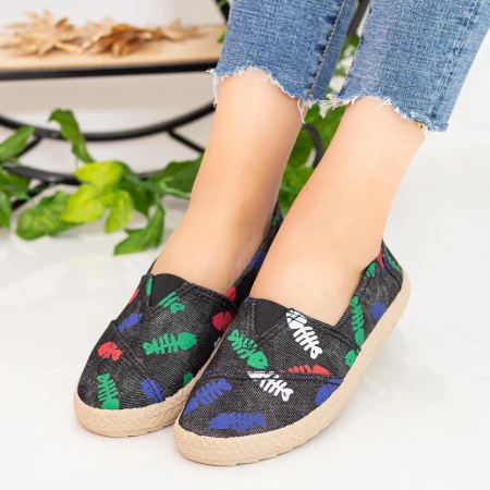Espadrile Dama E47 Black Fashion