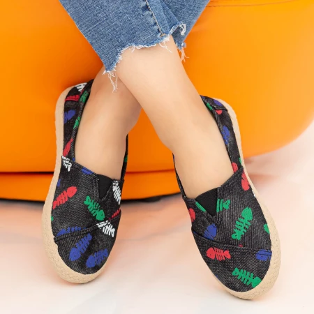 Espadrile Dama E47 Black Fashion