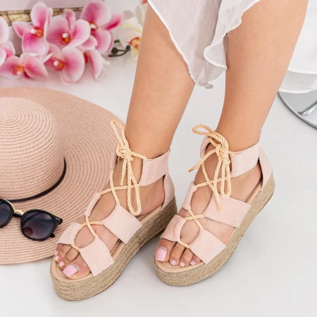 Sandale Dama cu Platforma OM5360 Pink Small Swan
