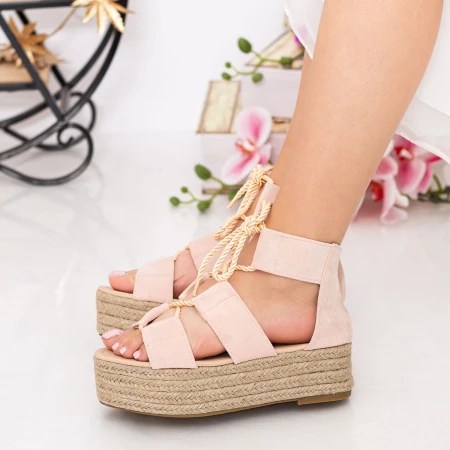 Sandale Dama cu Platforma OM5360 Pink Small Swan