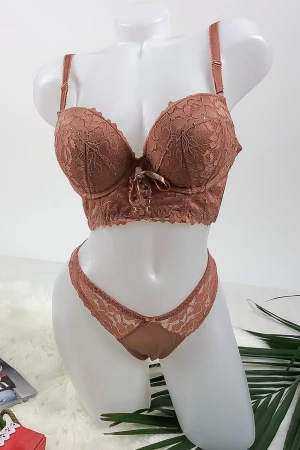 Set lenjerie intima - chilot si sutien - V19 Roz Mei