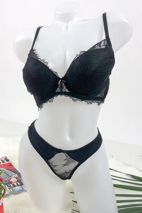 Set lenjerie intima - chilot si sutien - V36 Negru Mei