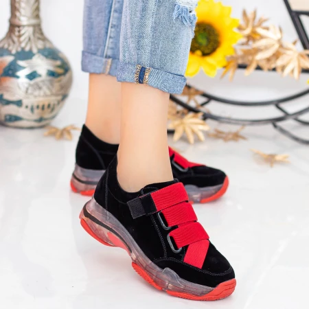 Pantofi Sport Dama SZ218 Black-Red Mei