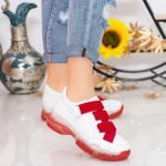 Pantofi Sport Dama SZ218 White-Red Mei