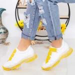 Pantofi Sport Dama SZ218 White-Yellow Mei