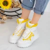 Pantofi Sport Dama cu Platforma SZ239 White-Yellow Mei