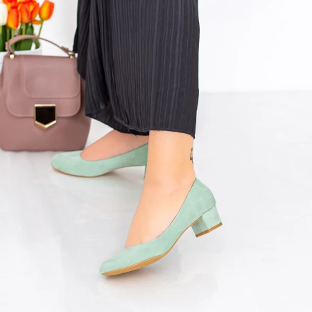 Pantofi cu Toc 063-5A Verde Hebe