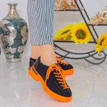 Pantofi Casual Dama MX155 Black-Orange Mei