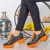 Pantofi Casual Dama ZP1971 Black-Orange Mei