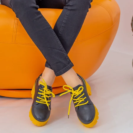 Pantofi Casual Dama ZP1973 Black-Yellow Mei
