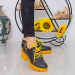 Pantofi Casual Dama ZP1973 Black-Yellow Mei