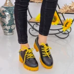 Pantofi Casual Dama ZP1973 Black-Yellow Mei