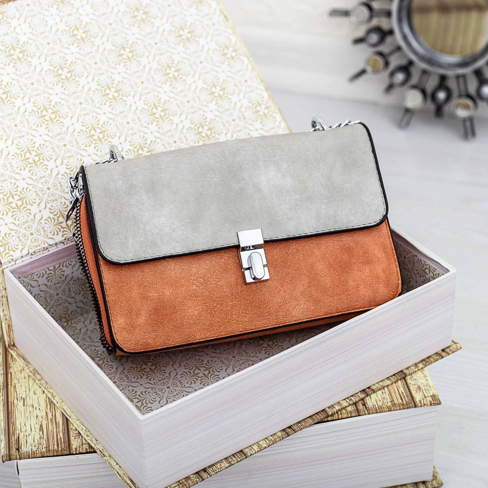 Poseta Dama 1752L141 Portocaliu-Gri | Fashion