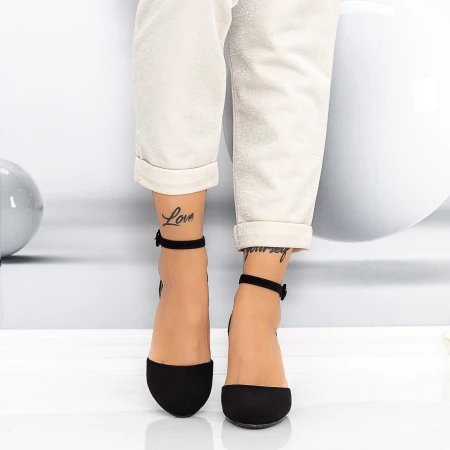 Pantofi cu Toc gros XD110 Black Mei