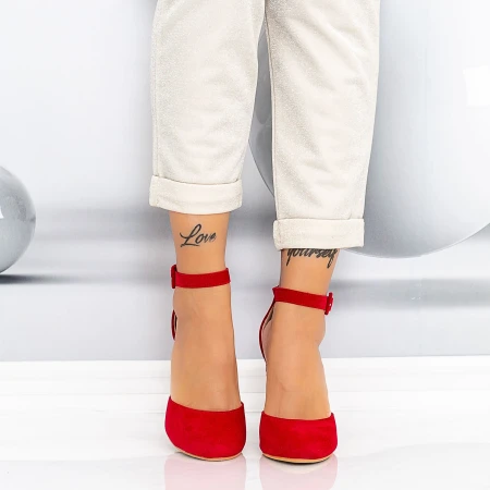 Pantofi cu Toc gros XKK151 Red Mei