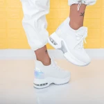 Pantofi Sport Dama cu Platforma WLGH8 White » MeiMei.Ro