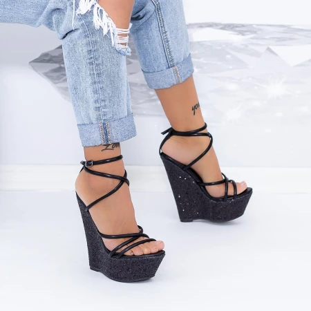 Sandale Dama cu Platforma XKK300A Negru Mei