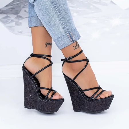 Sandale Dama cu Platforma XKK300A Negru Mei