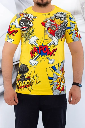 Tricou Barbati D179 Galben Fashion