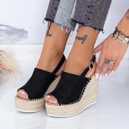 Sandale Dama cu Platforma FS35 Negru Mei