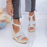 Sandale Dama cu Platforma FS52 Argintiu Mei